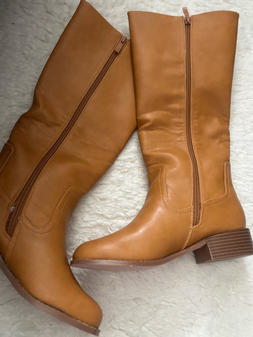 Shoe'N Tale Cognac Leather Knee High Riding Boots Size 6 - Picture 10 of 17